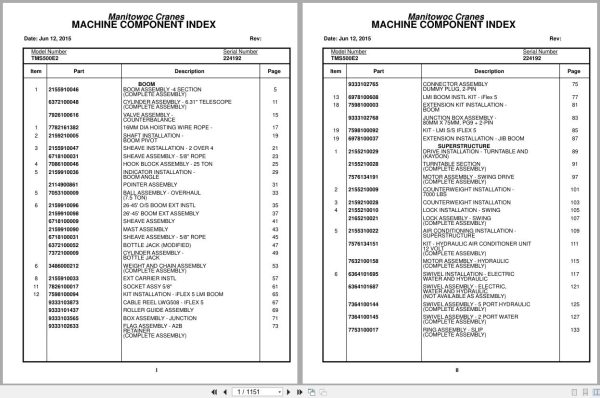 Grove Crane TMS500E2 224192 Parts Manual (1)