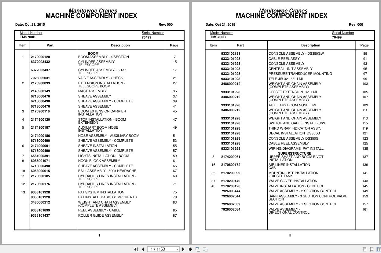 Grove Crane TMS700B 70499 Parts Manual 2015 (1)