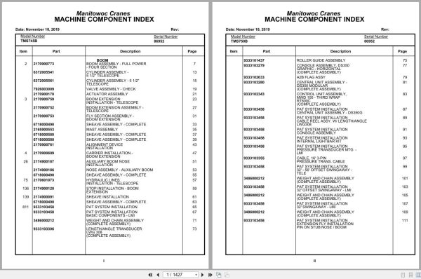 Grove Crane TMS745B 86952 Parts Manual 2019 (1)