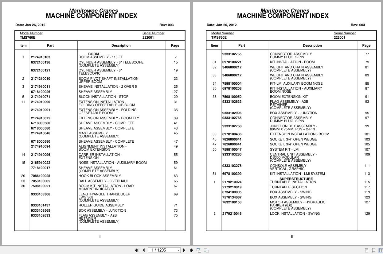 Grove Crane TMS760E 222001 Parts Manual 2012 (1)
