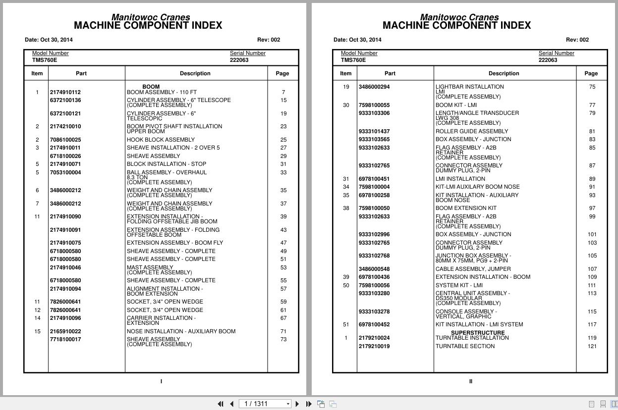 Grove Crane TMS760E 222063 Parts Manual 2014 (1)