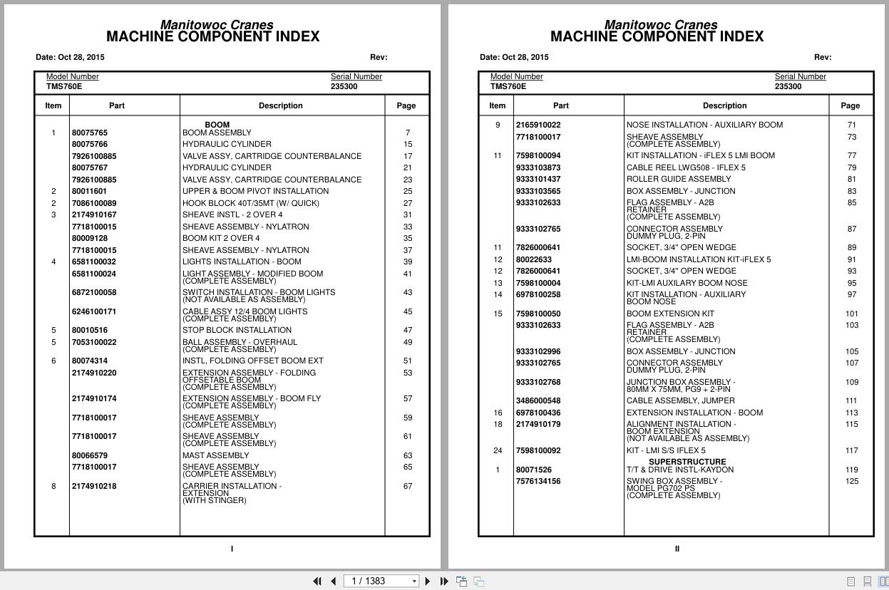 Grove Crane TMS760E 235300 Parts Manual 2015 (1)