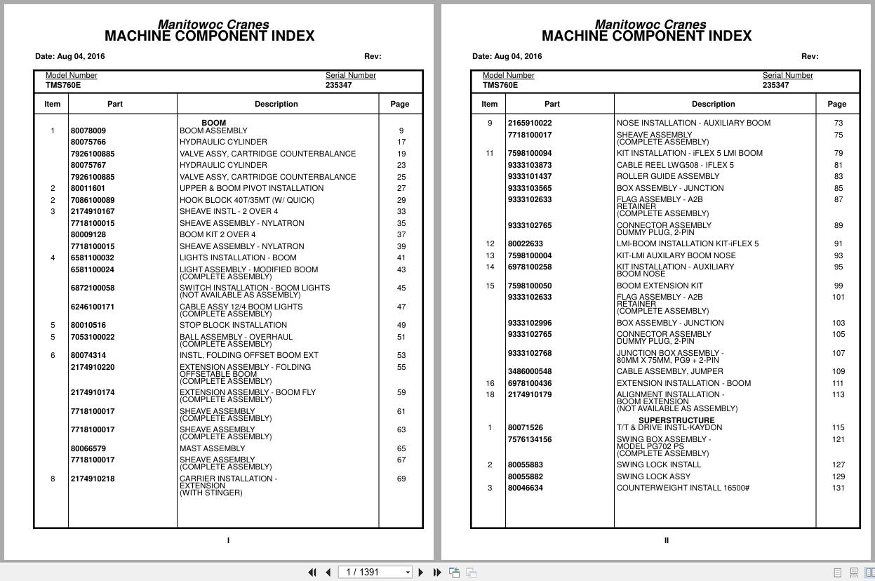 Grove Crane TMS760E 235347 Parts Manual 2016 (1)