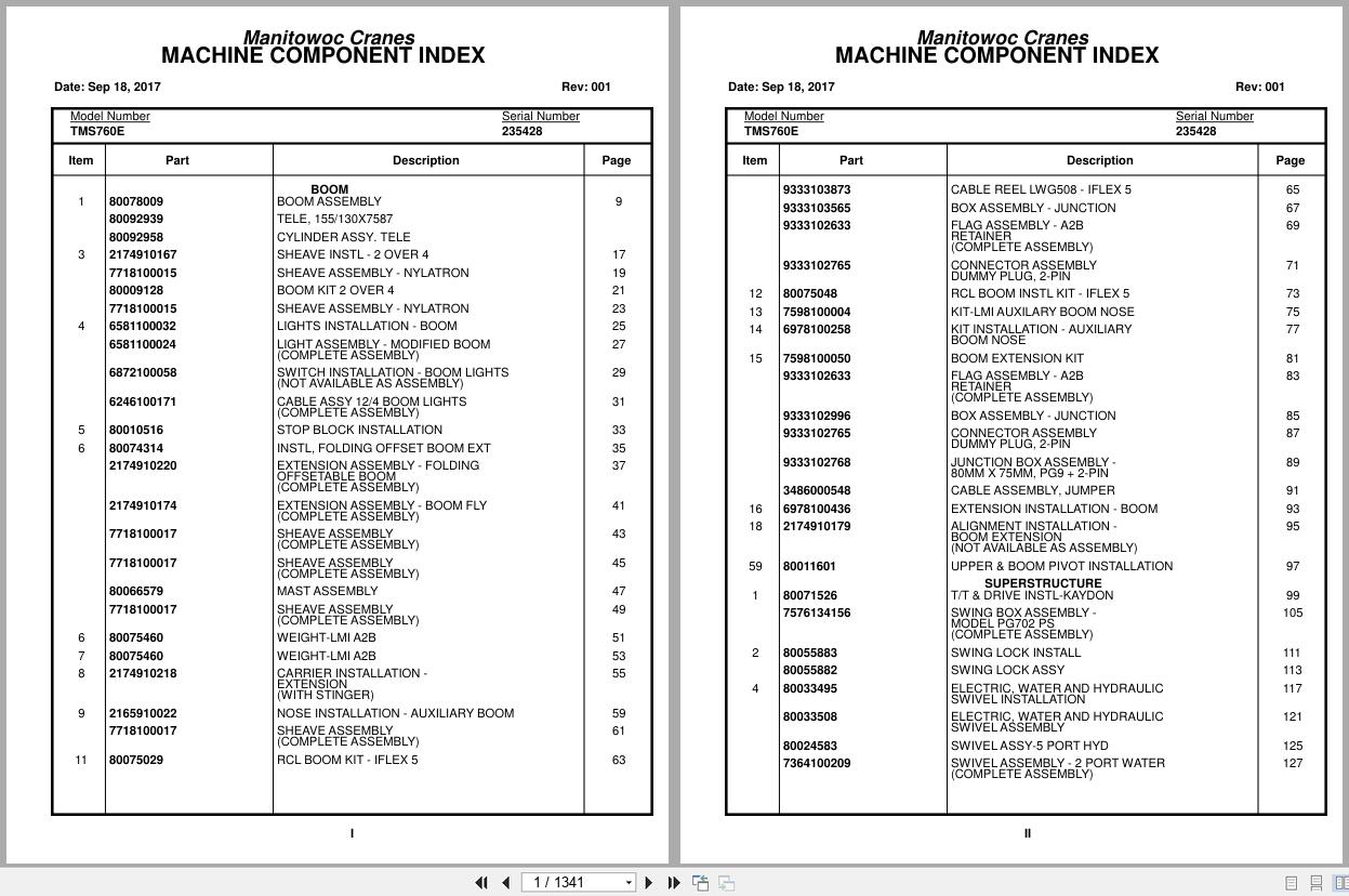 Grove Crane TMS760E 235428 Parts Manual 2017 (1)