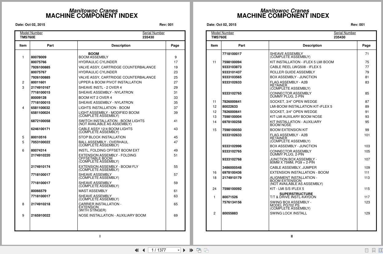 Grove Crane TMS760E 235430 Parts Manual 2015 (1)