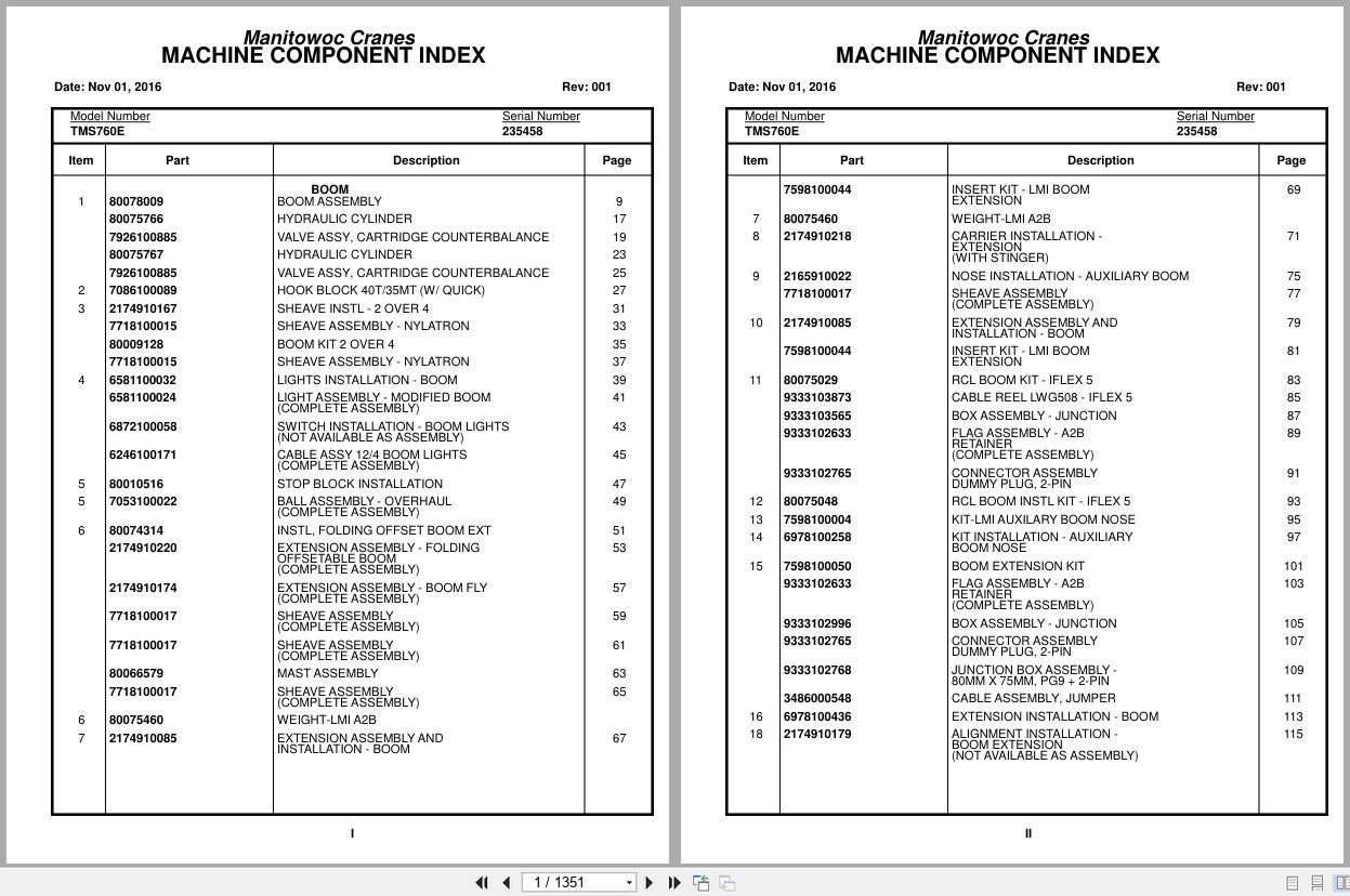 Grove Crane TMS760E 235458 Parts Manual 2016 (1)