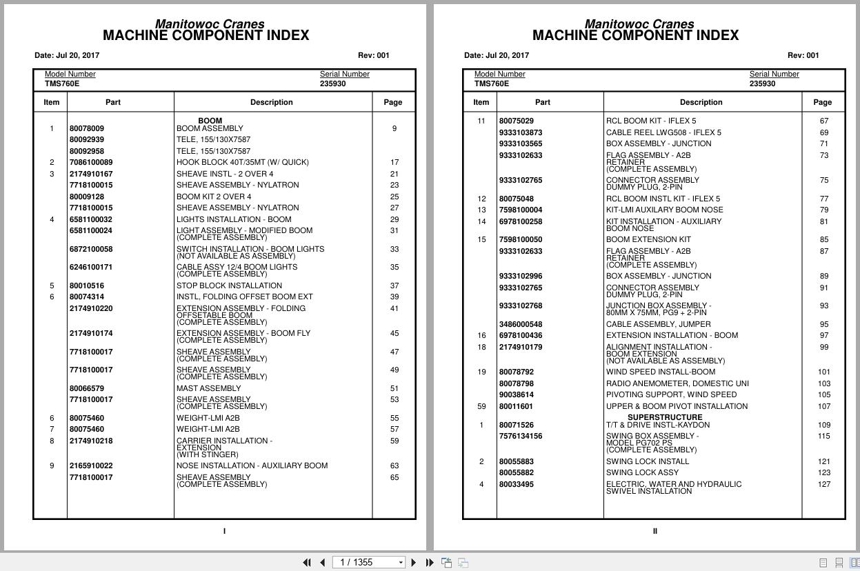 Grove Crane TMS760E 235930 Parts Manual 2017 (1)