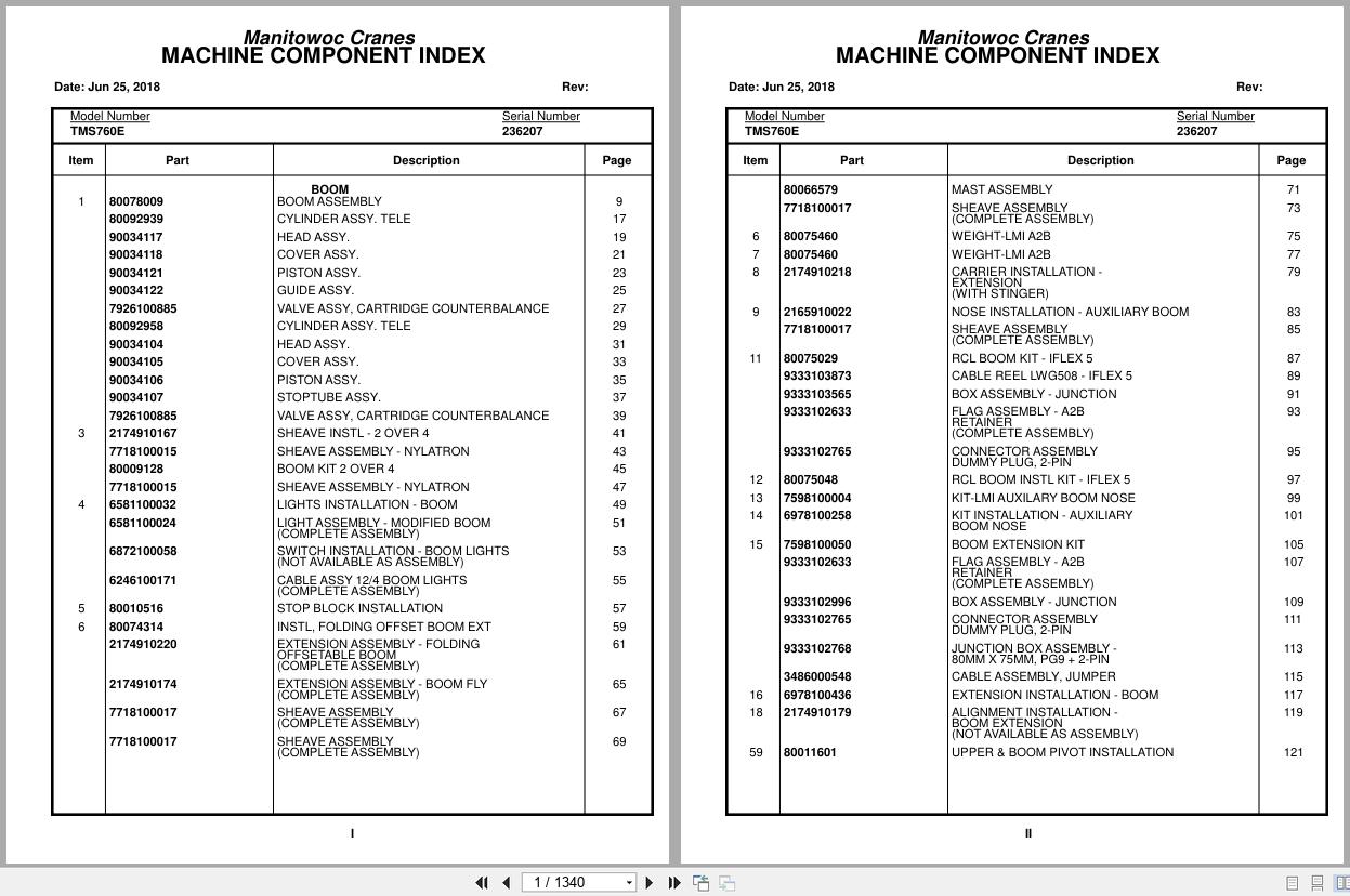 Grove Crane TMS760E 236207 Parts Manual 2018 (1)