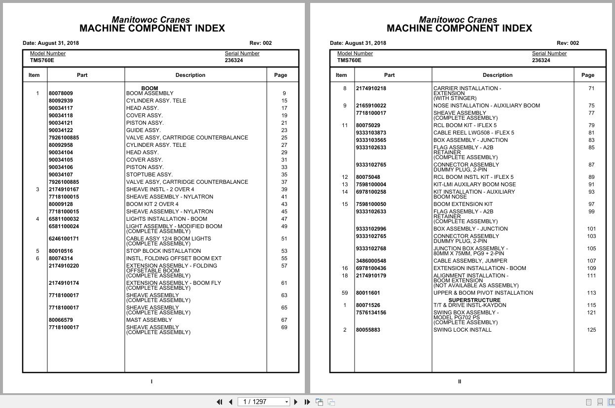 Grove Crane TMS760E 236324 Parts Manual 2018 (1)