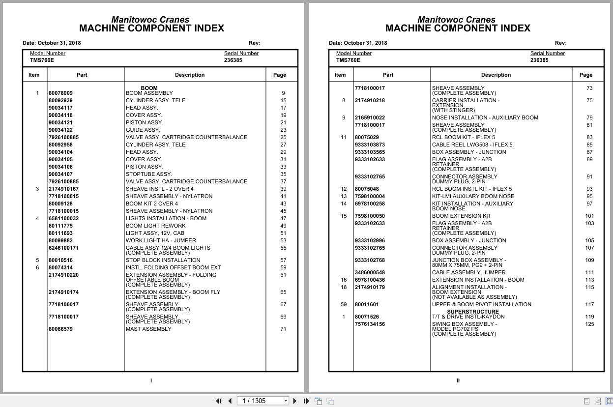 Grove Crane TMS760E 236385 Parts Manual 2018 (1)
