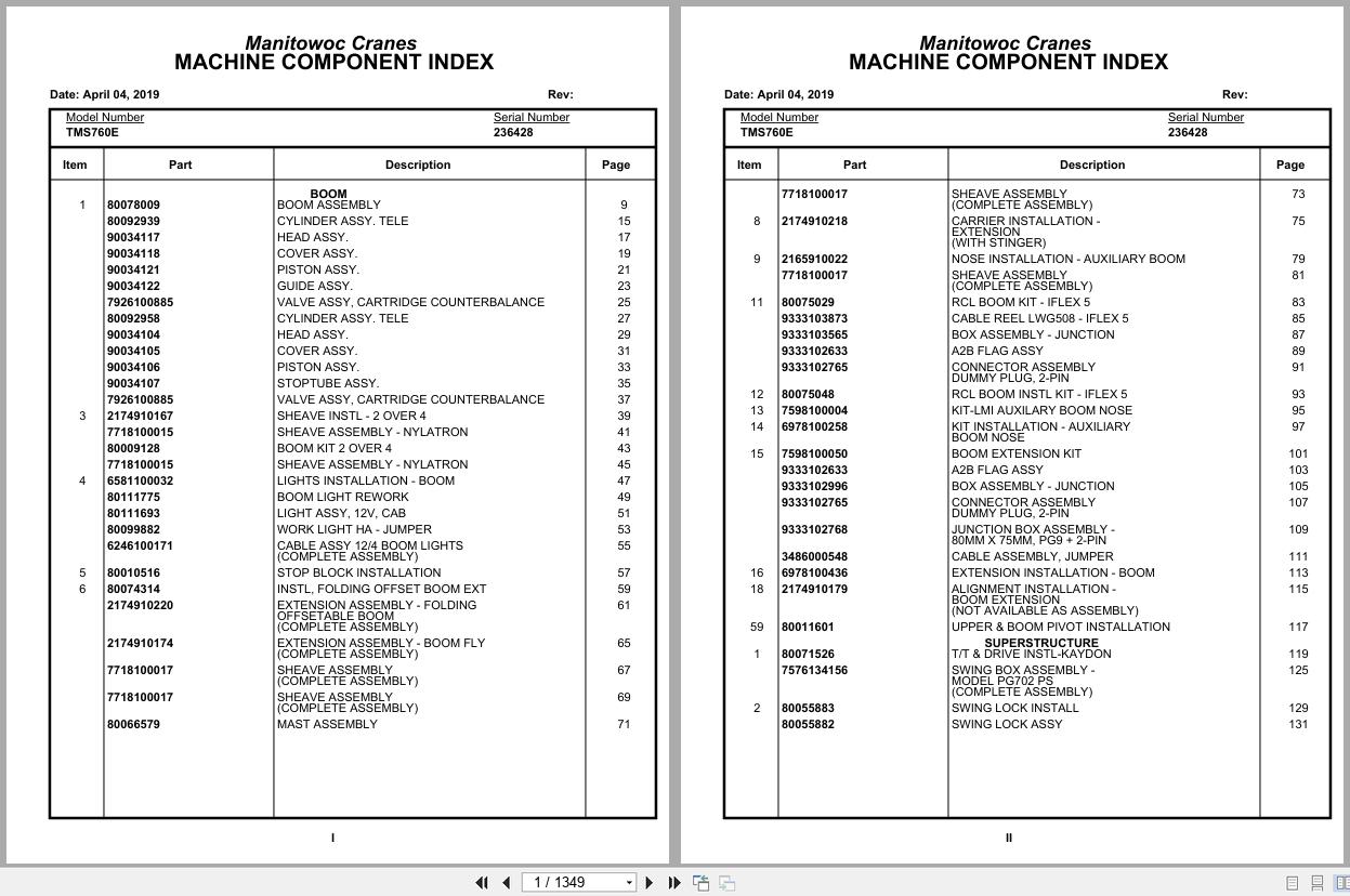 Grove Crane TMS760E 236428 Parts Manual 2019 (1)