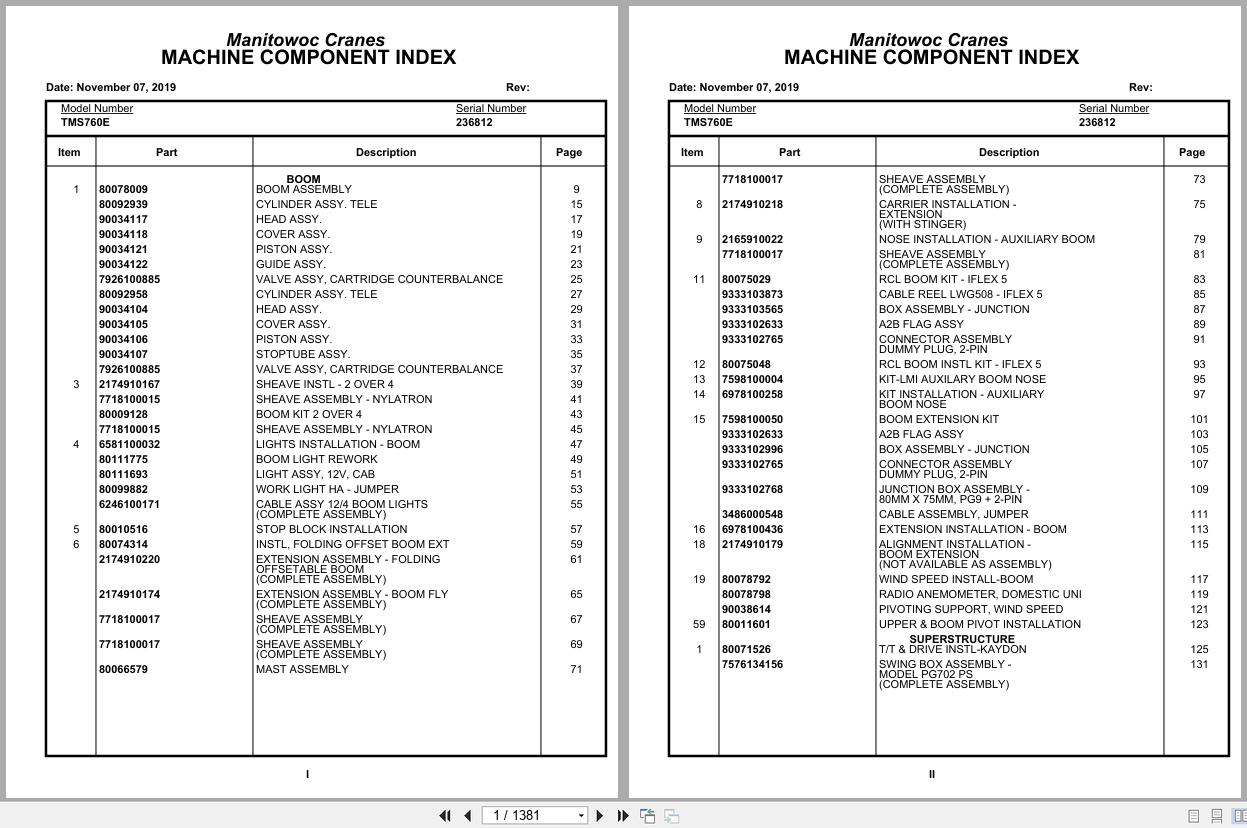 Grove Crane TMS760E 236812 Parts Manual 2019 (1)