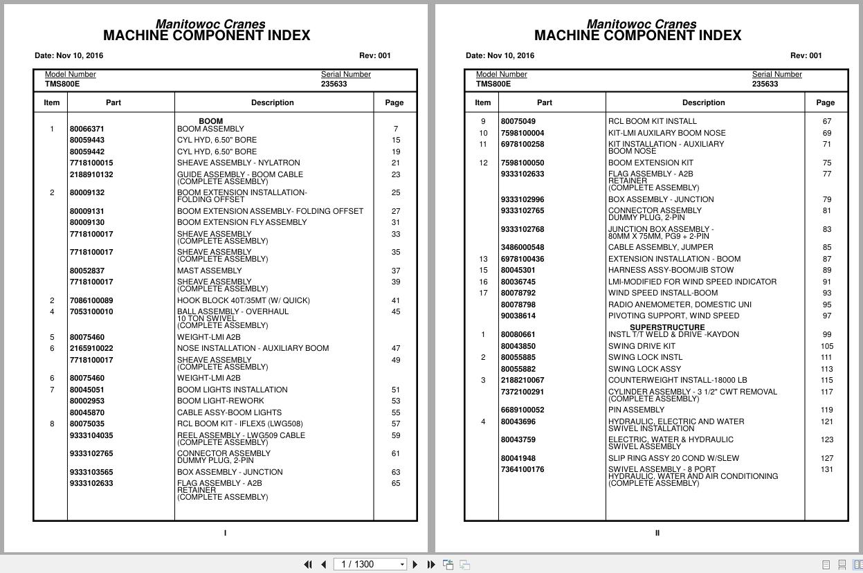 Grove Crane TMS800E 235633 Parts Manual 2016 (1)