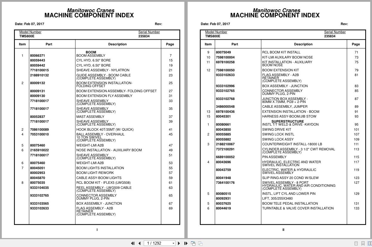 Grove Crane TMS800E 235834 Parts Manual 2017 (1)