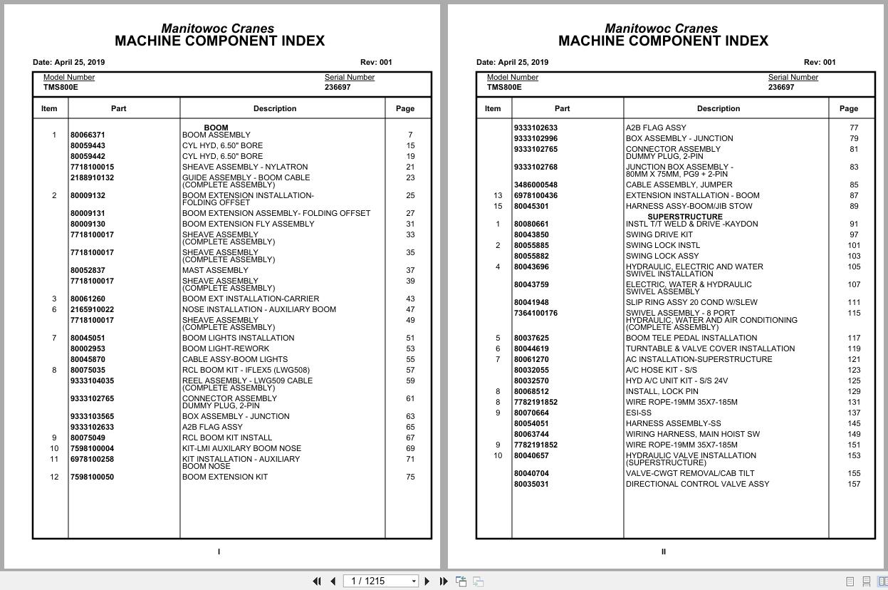 Grove Crane TMS800E 236697 Parts Manual 2019 (1)
