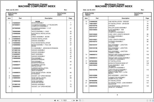 Grove Crane TMS870 220871 Parts Manual 2014 (1)