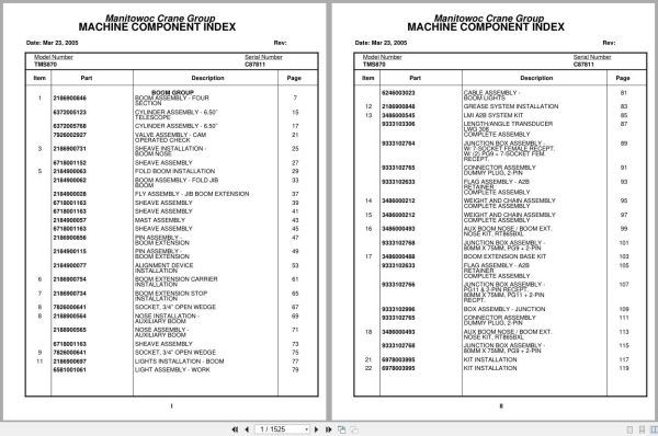 Grove Crane TMS870 C87811 Parts Manual 2005 (1)