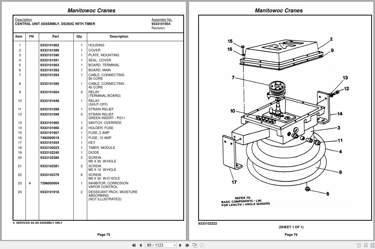 Grove Crane TMS875B 74180 Parts Manual 2016 (2)
