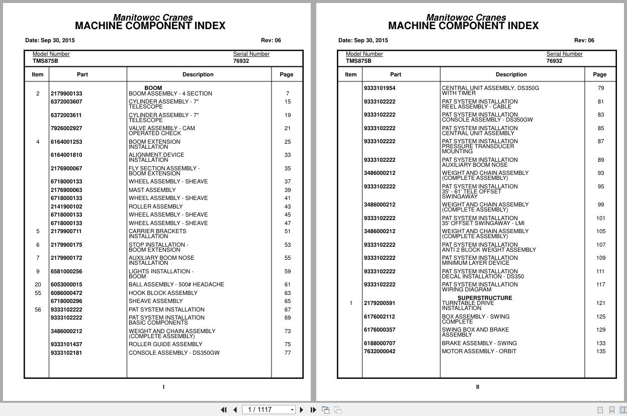 Grove Crane TMS875B 76932 Parts Manual 2015 (1)