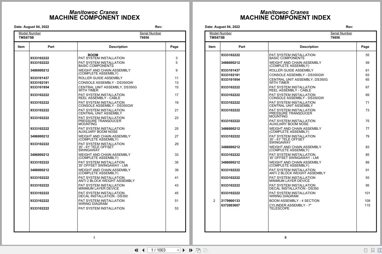 Grove Crane TMS875B 79859 Parts Manual 2022 (1)