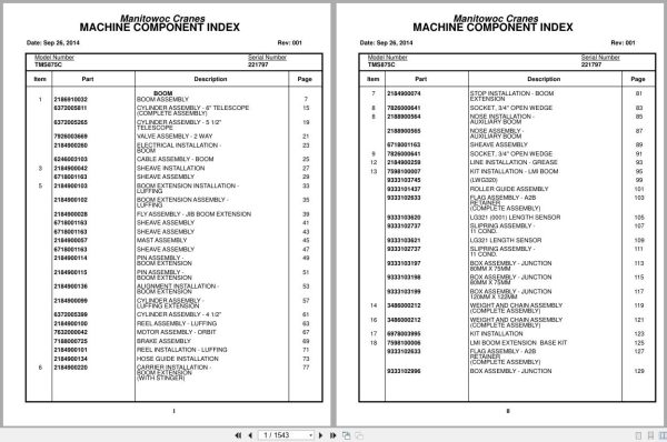 Grove Crane TMS875C 221797 Parts Manual 2014 (1)