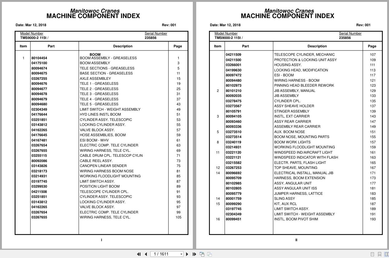 Grove Crane TMS9000 2 115t 235856 Parts Manual 2018 (1)