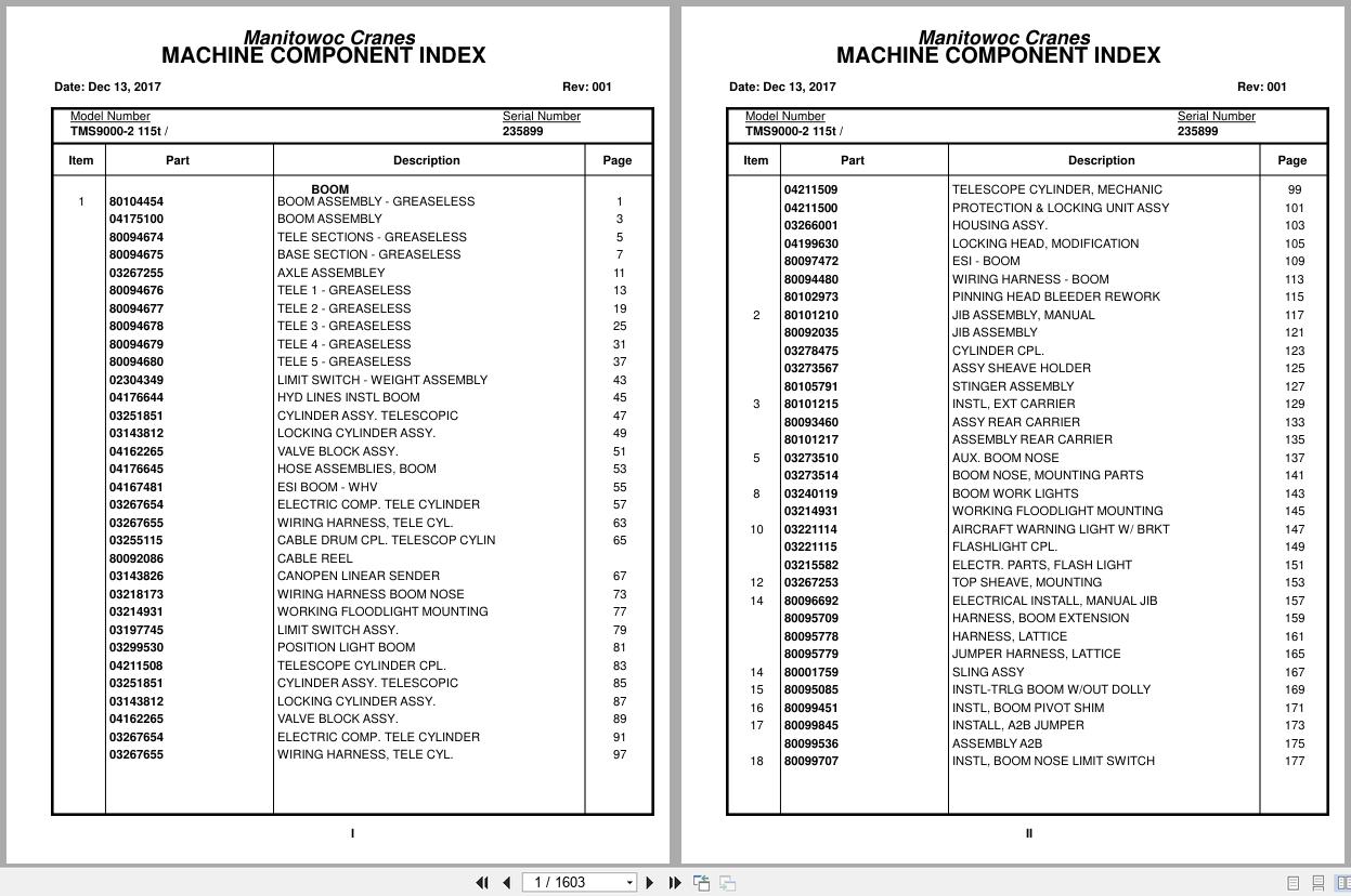 Grove Crane TMS9000 2 115t 235899 Parts Manual 2017 (1)