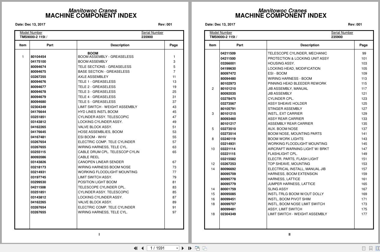 Grove Crane TMS9000 2 115t 235900 Parts Manual 2017 (1)