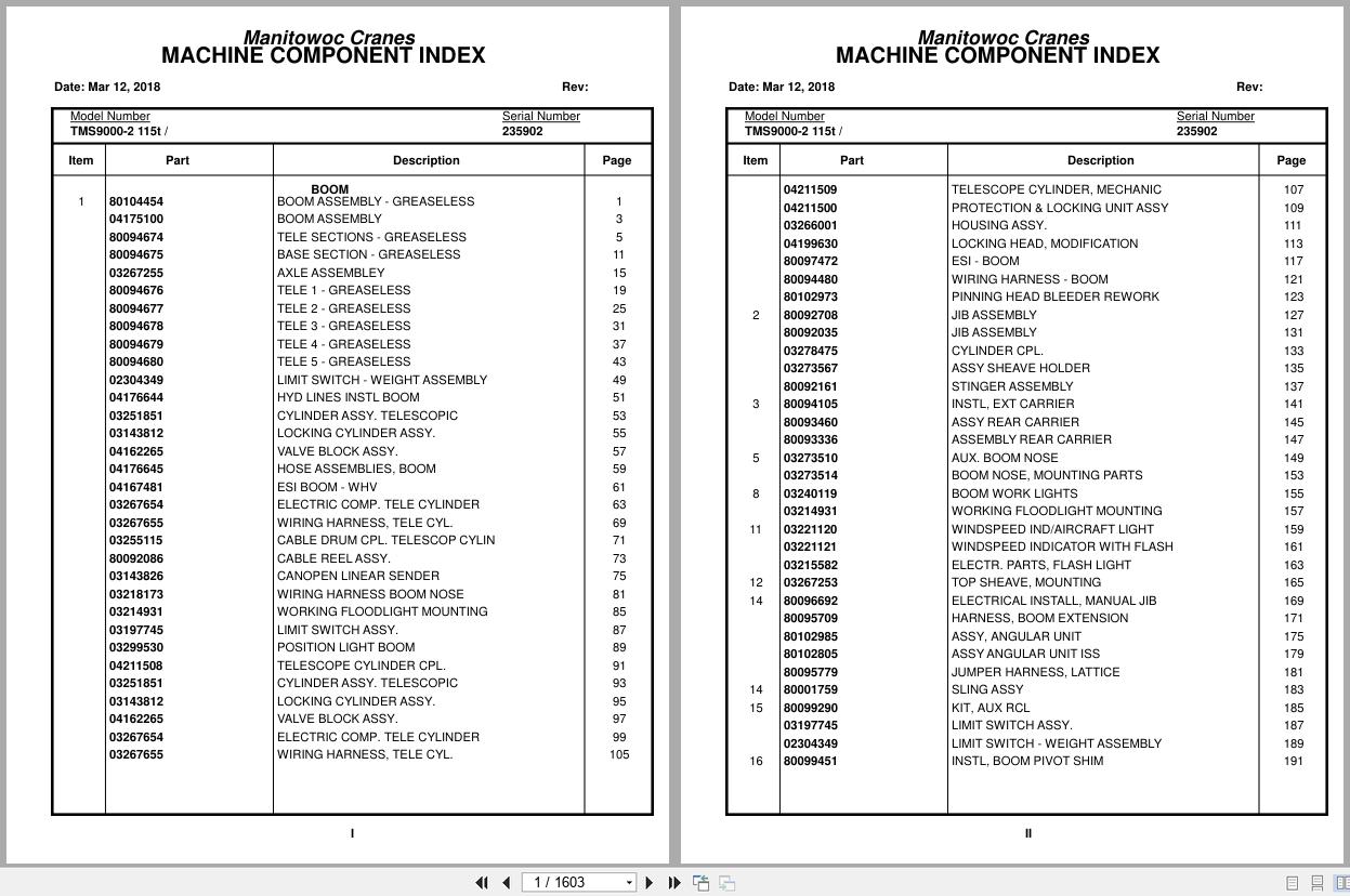 Grove Crane TMS9000 2 115t 235902 Parts Manual 2018 (1)