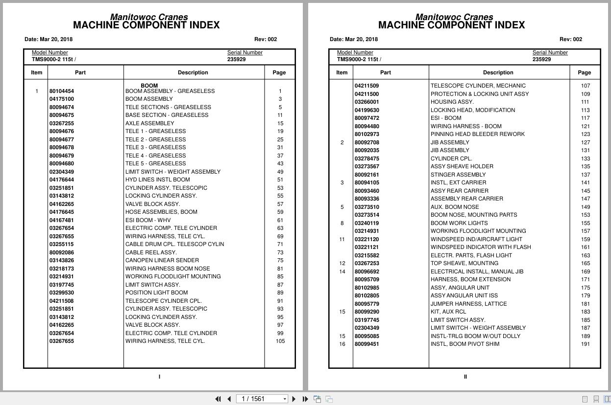 Grove Crane TMS9000 2 115t 235929 Parts Manual 2018 (1)