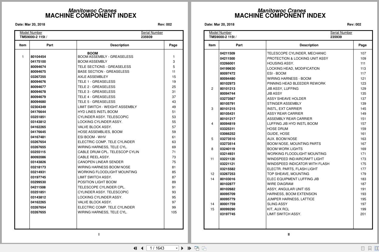 Grove Crane TMS9000 2 115t 235939 Parts Manual 2018 (1)