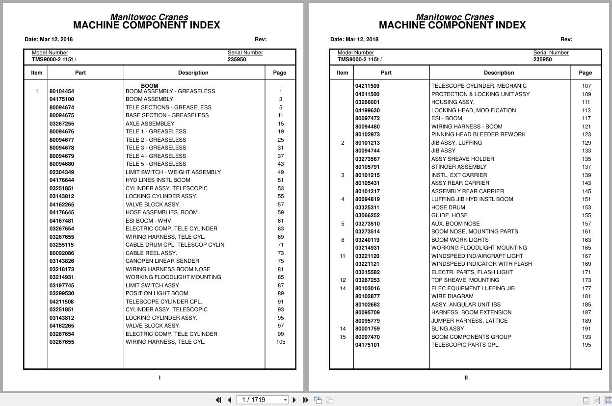 Grove Crane TMS9000 2 115t 235950 Parts Manual 2018 (1)