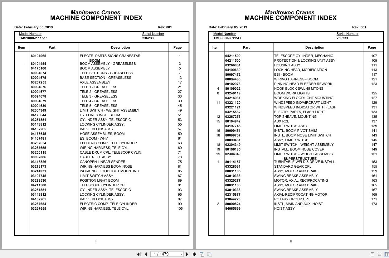 Grove Crane TMS9000 2 115t 236233 Parts Manual 2019 (1)
