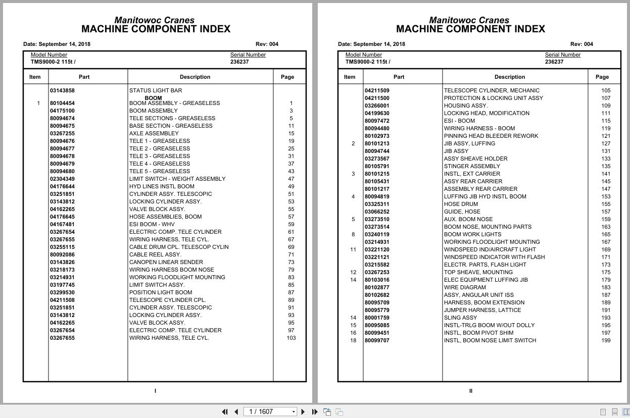 Grove Crane TMS9000 2 115t 236237 Parts Manual 2018 (1)