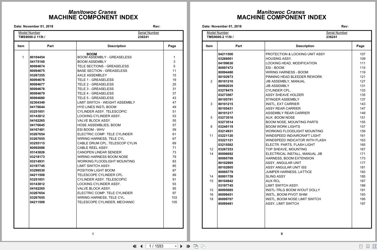 Grove Crane TMS9000 2 115t 236241 Parts Manual 2018 (1)