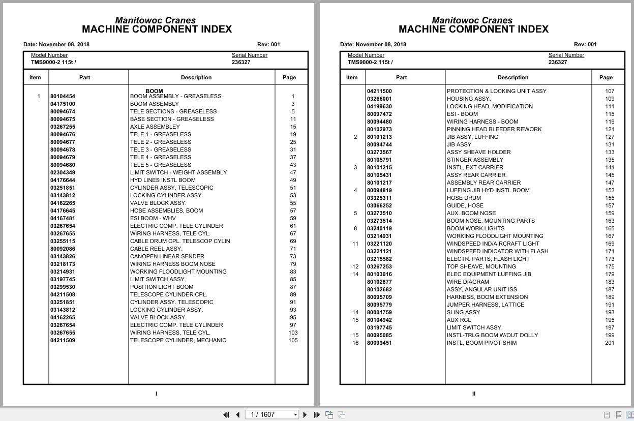 Grove Crane TMS9000 2 115t 236327 Parts Manual 2018 (1)