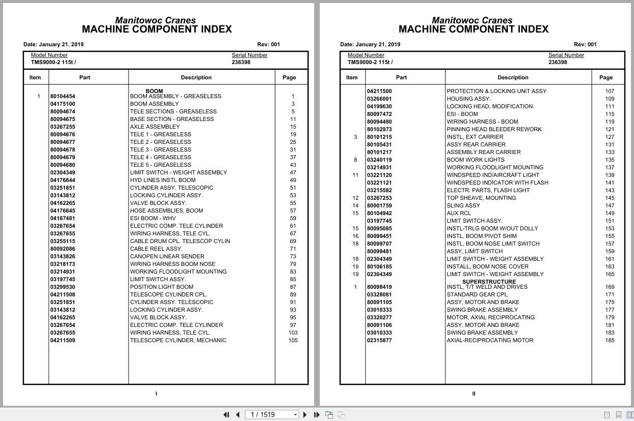 Grove Crane TMS9000 2 115t 236398 Parts Manual 2019 (1)