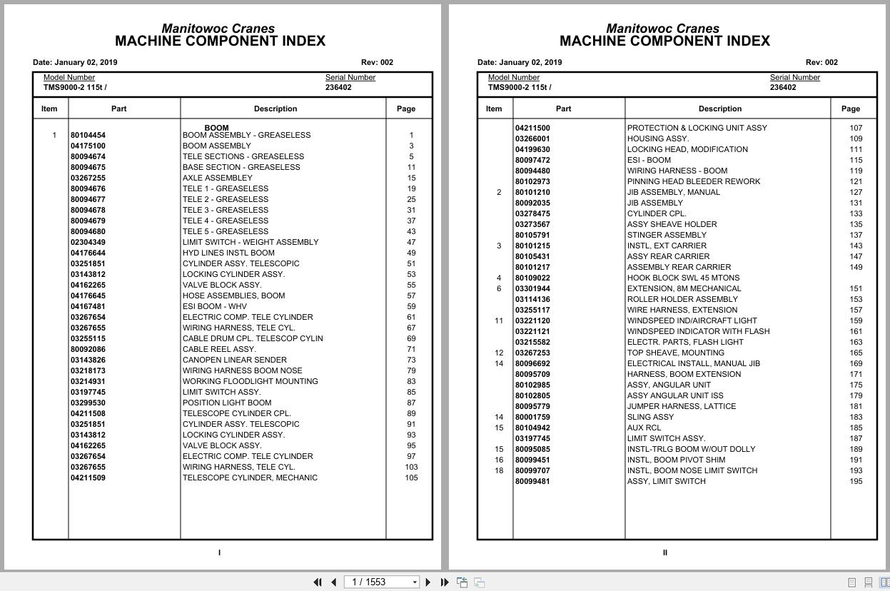 Grove Crane TMS9000 2 115t 236402 Parts Manual 2019 (1)