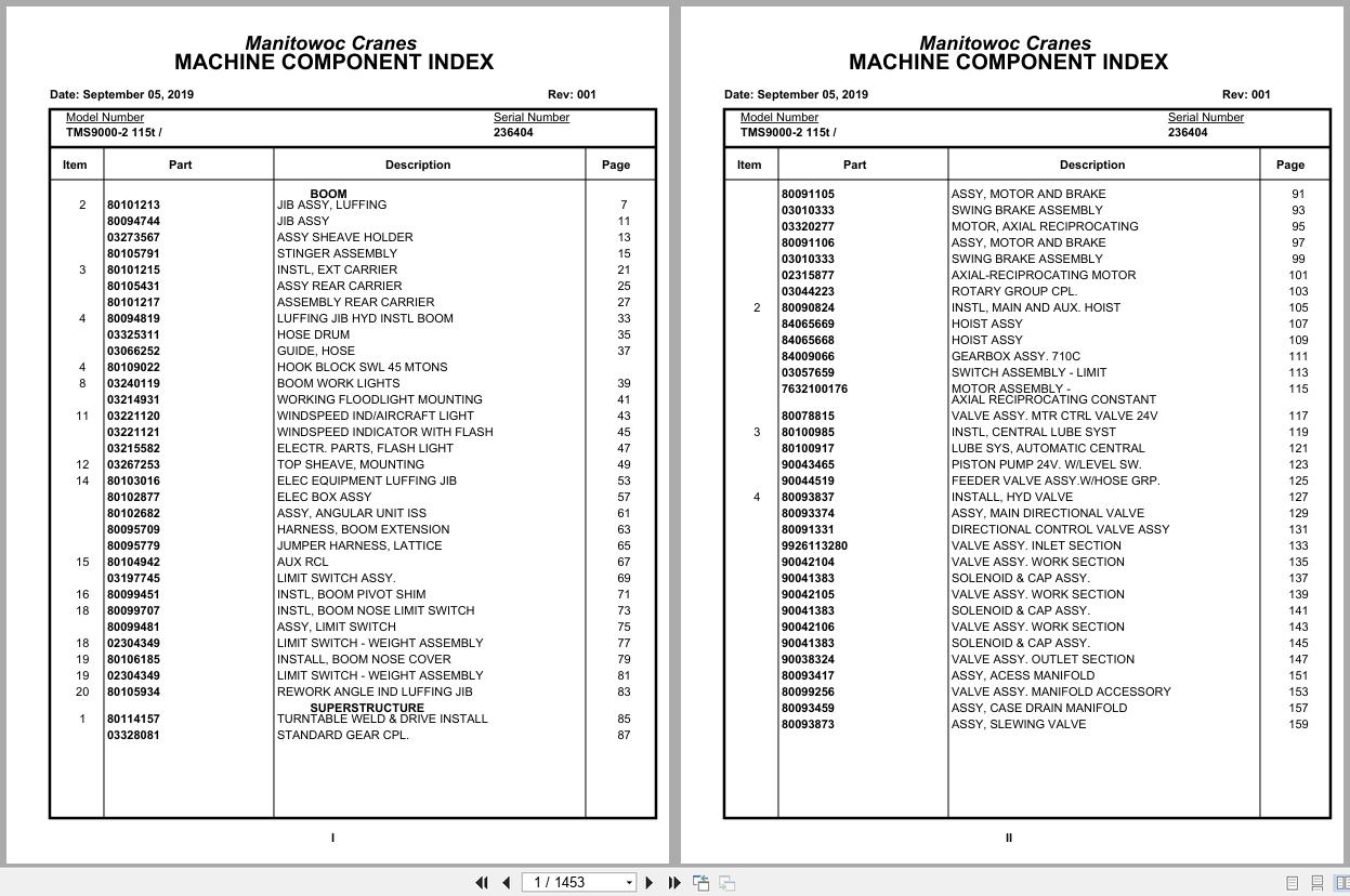Grove Crane TMS9000 2 115t 236404 Parts Manual 2019 (1)