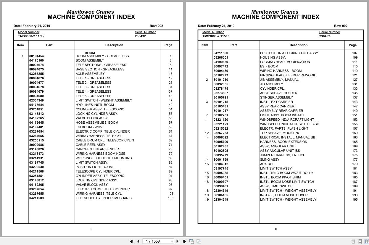 Grove Crane TMS9000 2 115t 236432 Parts Manual 2019 (1)