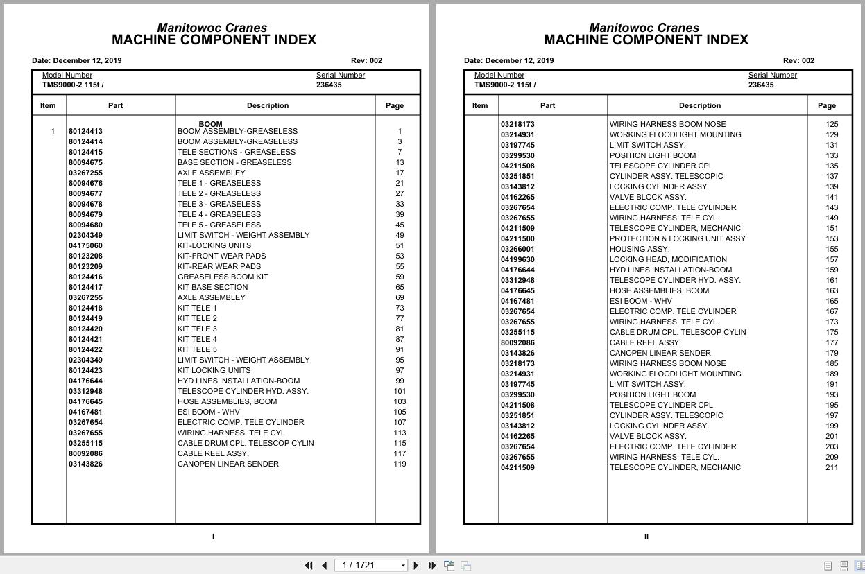 Grove Crane TMS9000 2 115t 236435 Parts Manual 2019 (1)