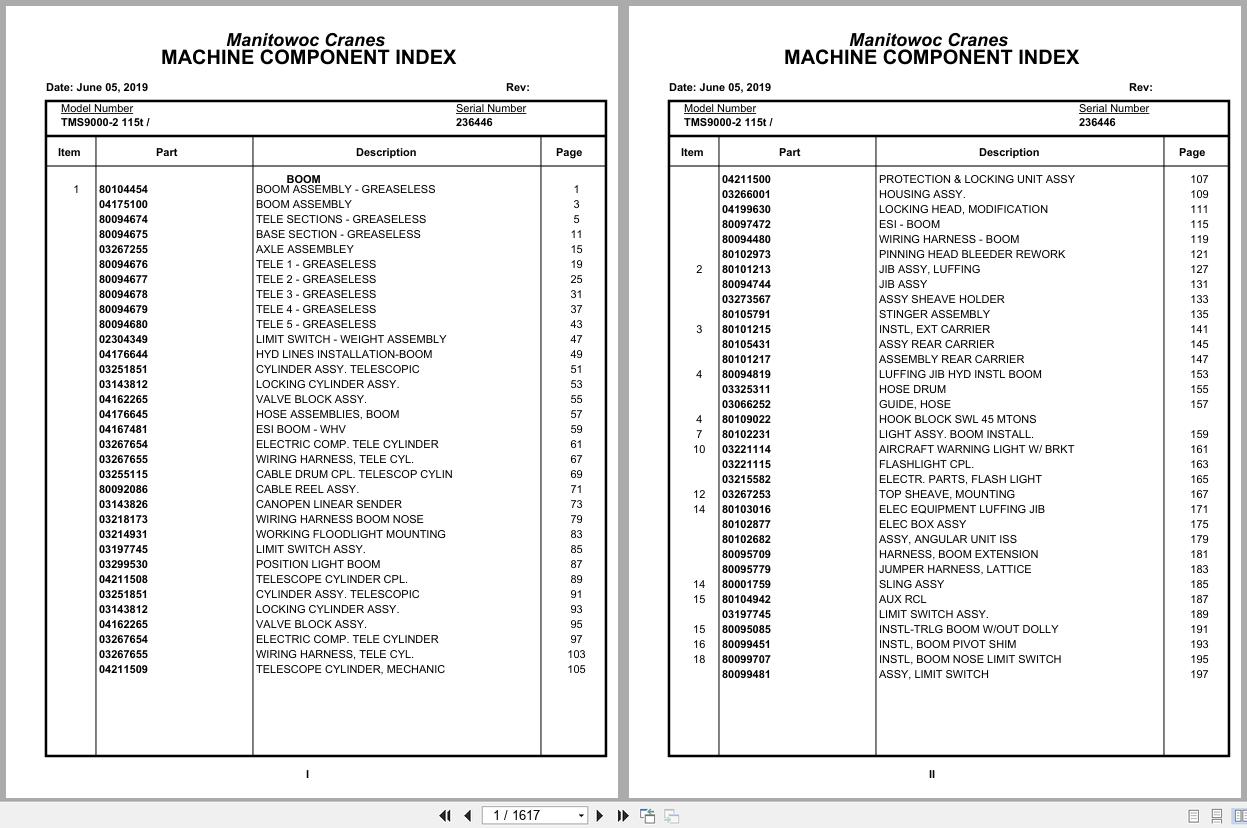 Grove Crane TMS9000 2 115t 236446 Parts Manual 2019 (1)