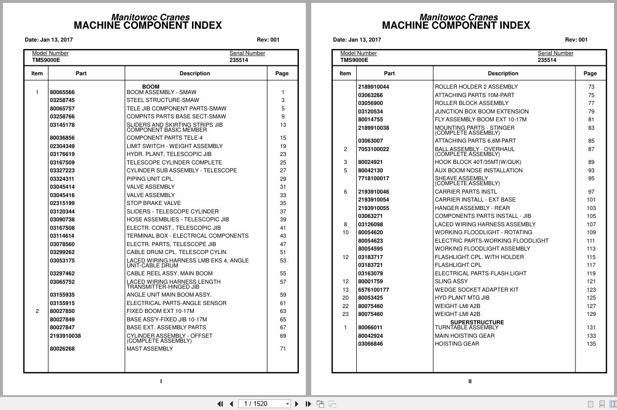 Grove Crane TMS9000E 235514 Parts Manual 2017 (1)