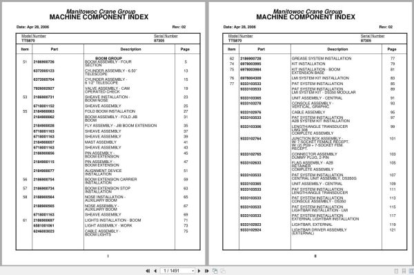 Grove Crane TTS870 87305 Parts Manual 2006 (1)