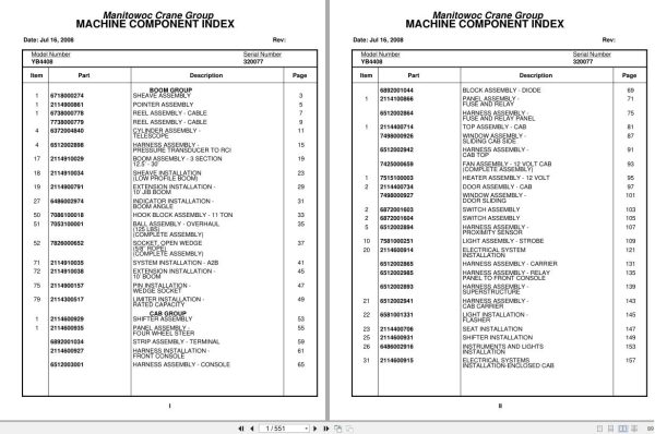 Grove Crane YB4408 320077 Parts Manual 2008 (1)