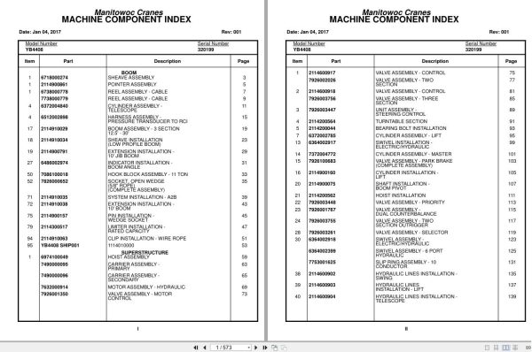 Grove Crane YB4408 320199 Parts Manual 2017 (1)
