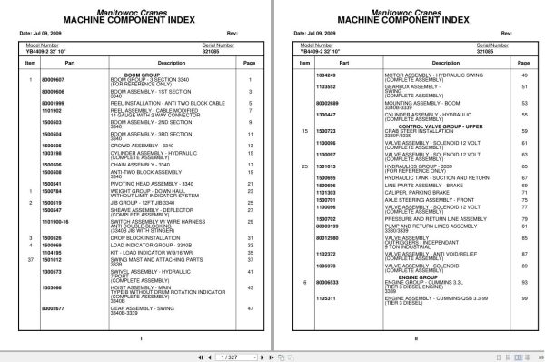 Grove Crane YB4409 2 321085 Parts Manual 2009 (1)
