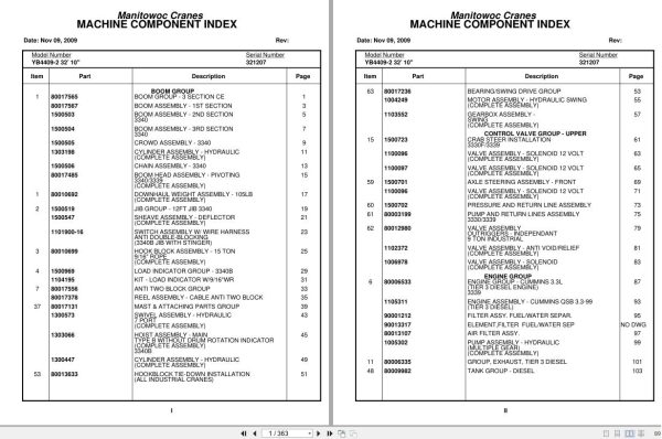 Grove Crane YB4409 2 321207 Parts Manual 2009 (1)