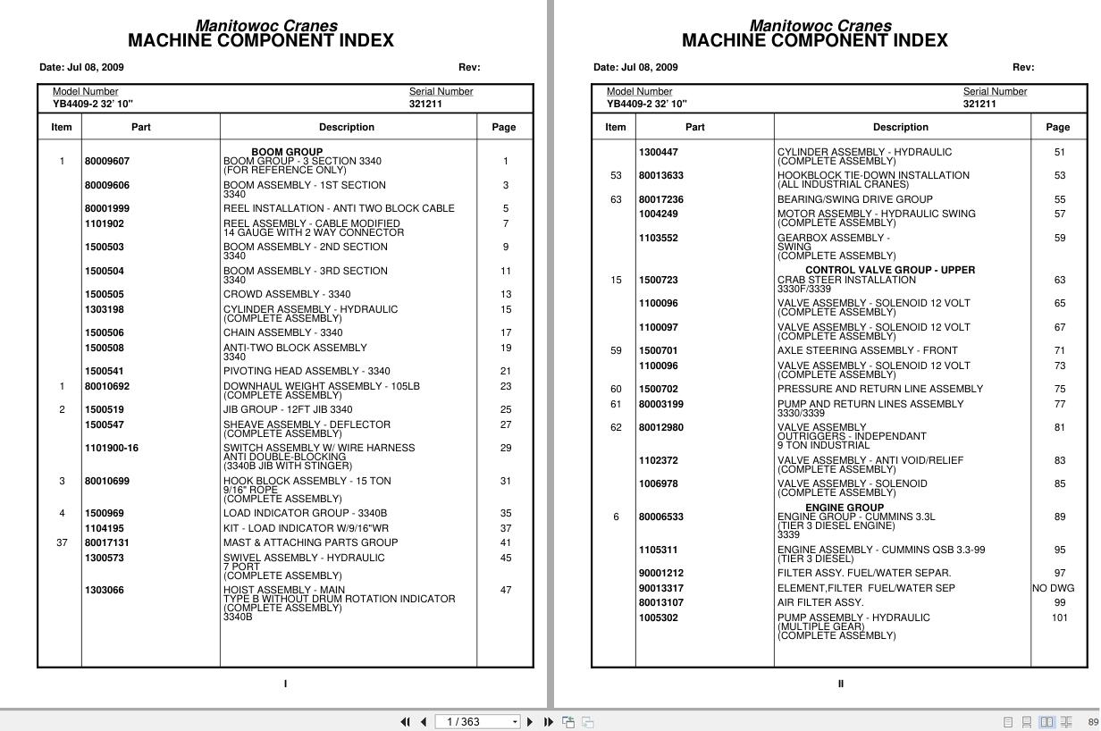 Grove Crane YB4409 2 321211 Parts Manual 2009 (1)