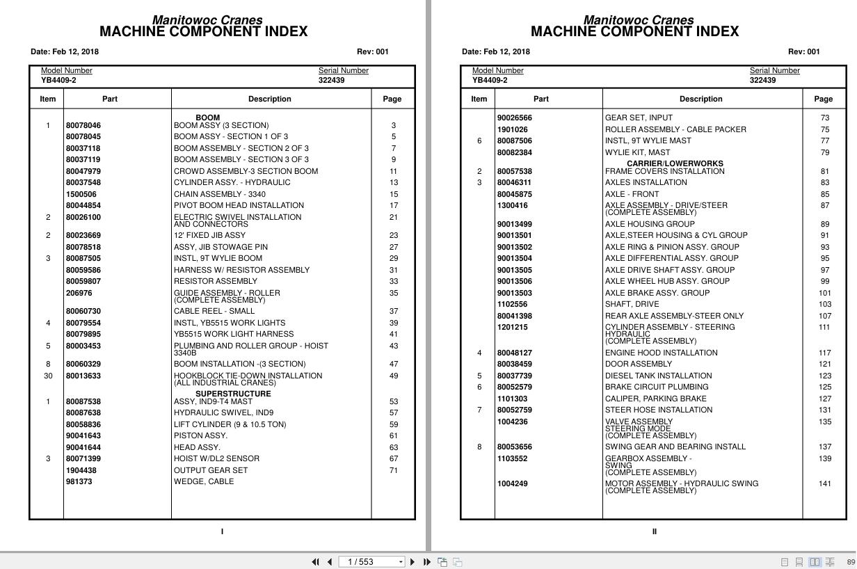 Grove Crane YB4409 2 322439 Parts Manual 2018 (1)